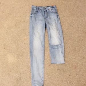 High waisted skinny jeans